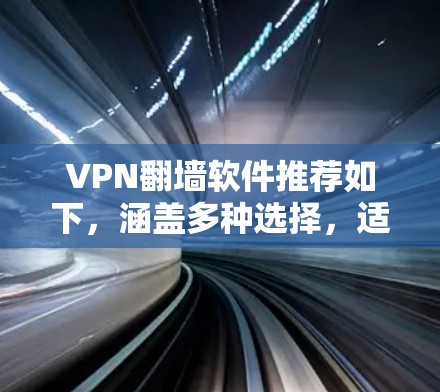 VPN翻墙软件推荐如下，涵盖多种选择，适合不同需求的用户