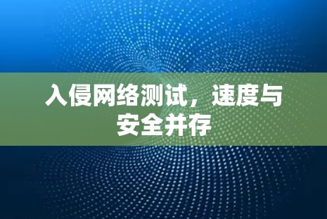 入侵网络测试，速度与安全并存